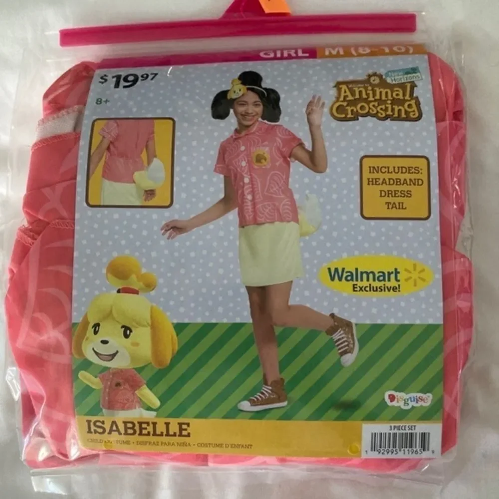 Animal Crossing Isabelle Costume Girl Dress Headband Medium 8-10 NEW Halloween - Picture 2 of 5